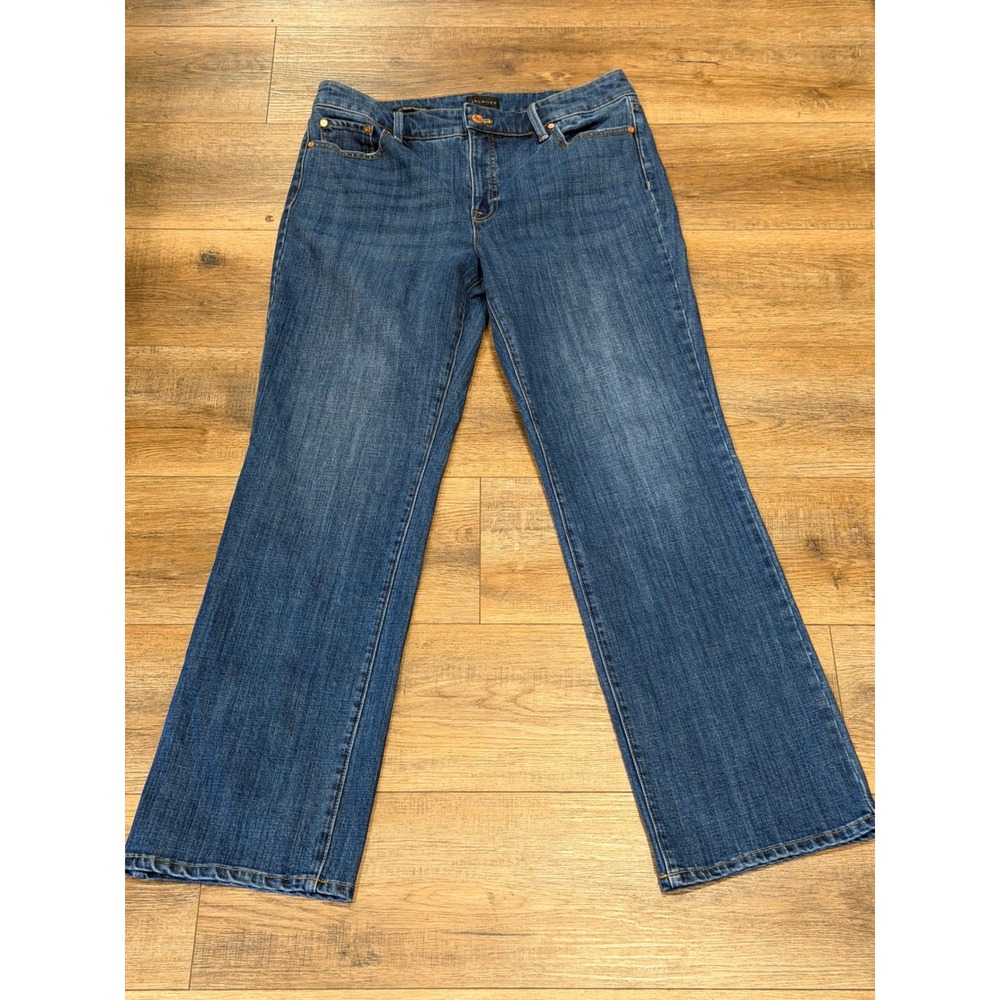 Talbots Barely Boot Jeans Womens 10 Medium Wash Blue Denim Mid Rise Flare Pants